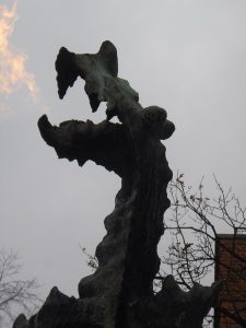Krakow's famous fire breathing dragon sculpture