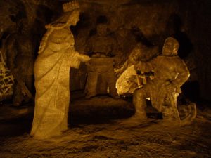 Krakow salt mines: sculpture of (what?) historical incident
