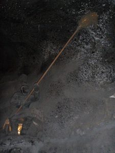 Krakow salt mines: sculpture of miner at work