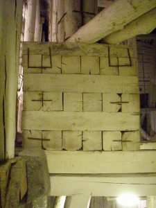 Krakow salt mines: typical wooden shoring structures