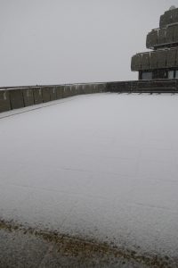 Snow on terrace outside L129 3.xi.19
