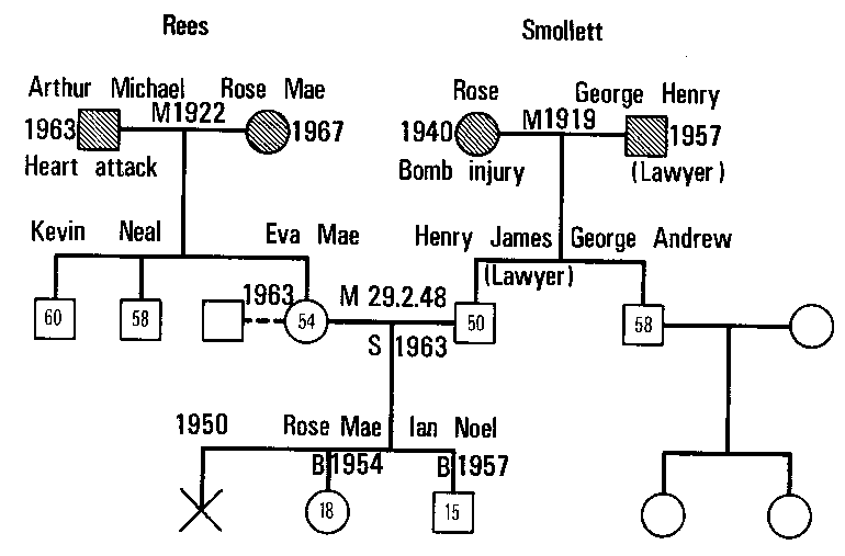 A geneogram of an Extended Family