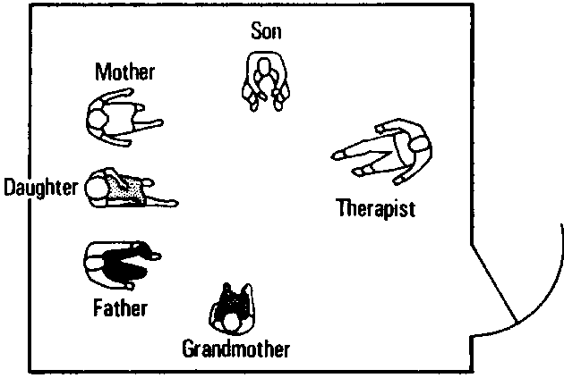 Figure 7.1a Change in Seating in a Family Session
