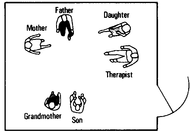 Figure 7.1b Change in Seating in a Family Session