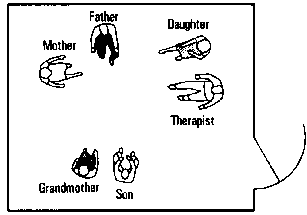 Figure 7.1b Change in Seating in a Family Session